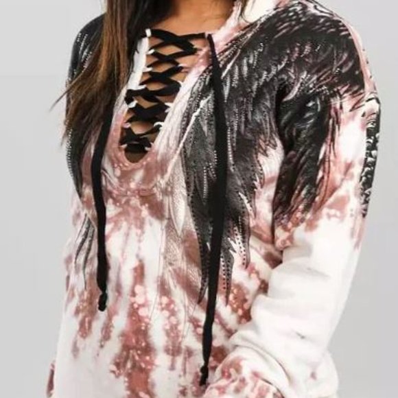 Affliction Sweaters - Affliction Women's Hooded Sweatshirt Cherielle